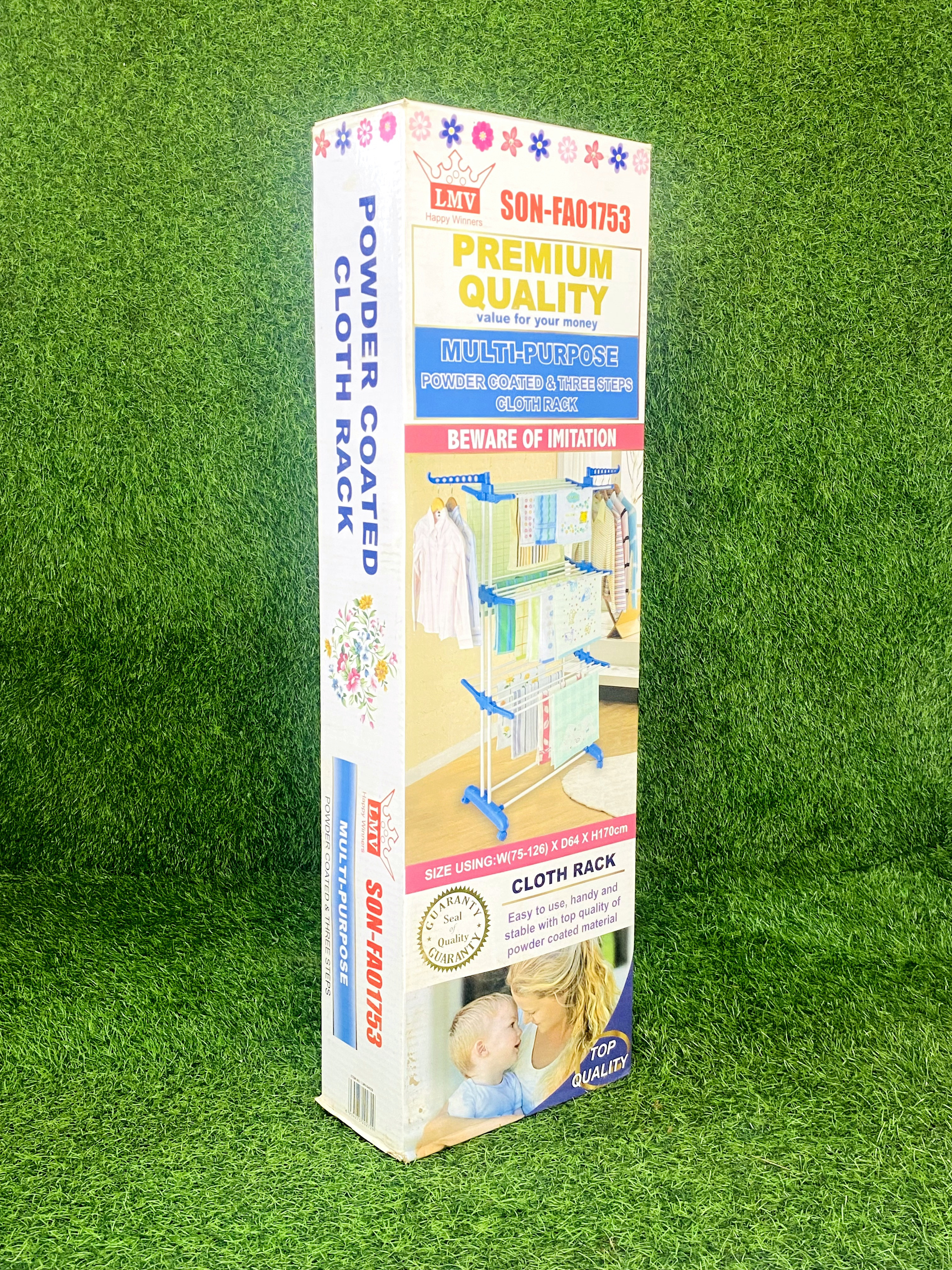 MULTI-PURPOSE POWDER COATED & THREE STEPS CLOTH RACK